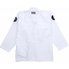 White HOOKS Kimono Back View JIU JITSU Arte Suave gi, showcasing heavy-duty fabric and shoulder patches for martial arts