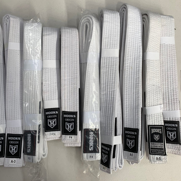 Hooks - Clearance White BJJ Belt Kids & Adults