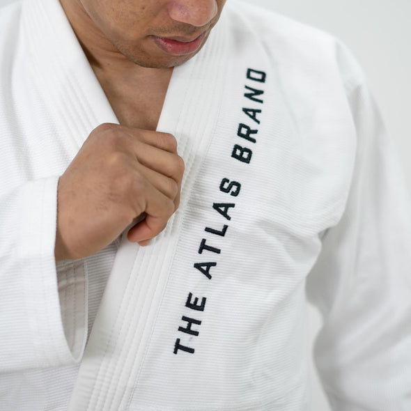 Industry Std 380 White BJJ Gi Kimono, The Atlas Brand, Brazilian Jiu Jitsu