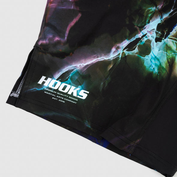 Hooks BJJ Grappling Shorts, Dark Lights Collection, Lightweight and No-Gi Ready