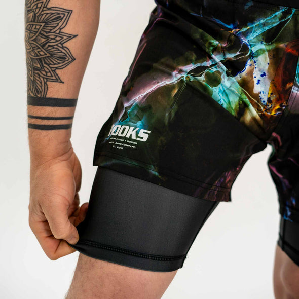 Dark Lights Fight Shorts, Hooks MMA Collection, BJJ Brazilian Jiu Jitsu