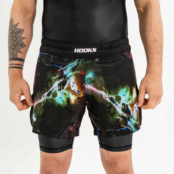 Dark Lights by Hooks, MMA Shorts Engineered for Brazilian Jiu Jitsu No-Gi