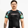 Hooks BJJ Rash Guard, Short Sleeve Dark Lights Series for No Gi Training