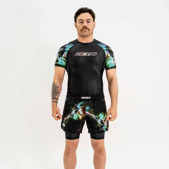 Dark Lights by Hooks, The Ultimate Short Sleeve BJJ Rash Guard for No Gi