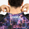 Hooks BJJ Rash Guard, Short Sleeve Grunge, Ideal for No Gi Training