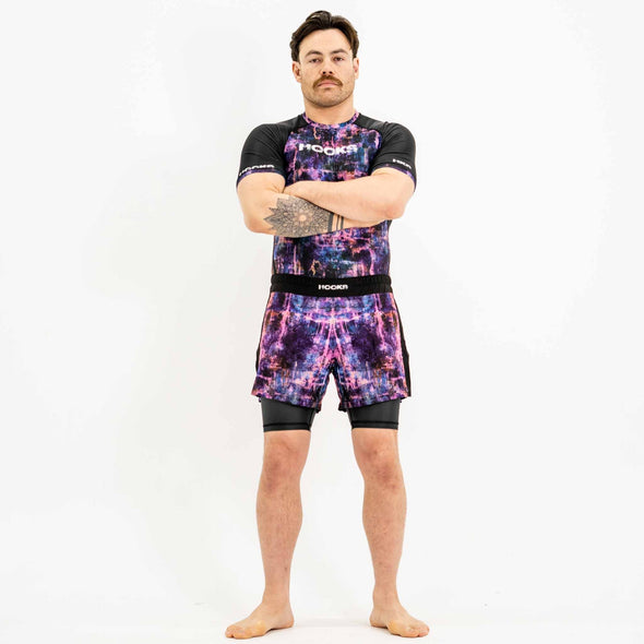 Hooks Fight Shorts, Grunge Series for MMA and Brazilian Jiu Jitsu No Gi