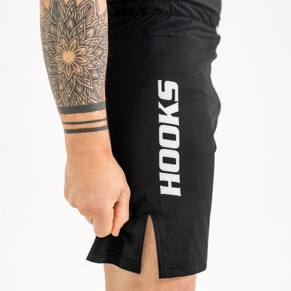 Pursuit Black Shorts No-Gi Brazilian Jiu Jitsu Hooks BJJ