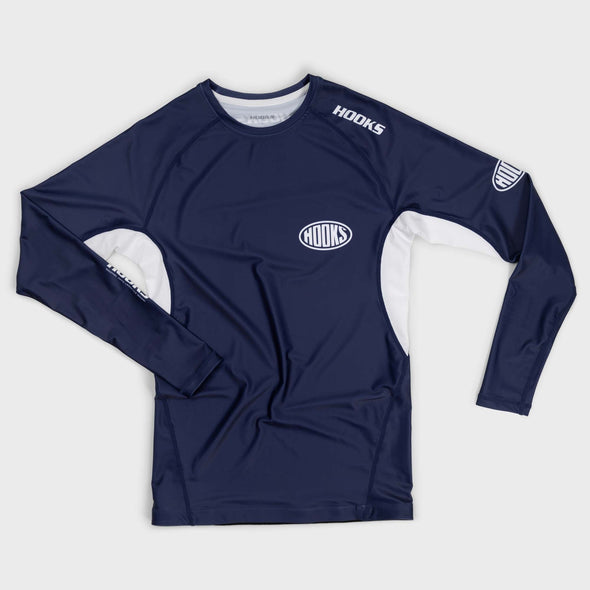 Hooks Long Sleeve BJJ Rashguard - Navy