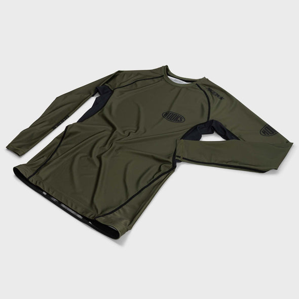 Hooks Long Sleeve BJJ Rashguard - Olive