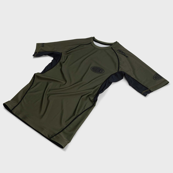 Hooks Short Sleeve BJJ Rashguard - Olive