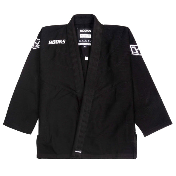 Hooks BJJ GI - Kids Prolight II - Black with White