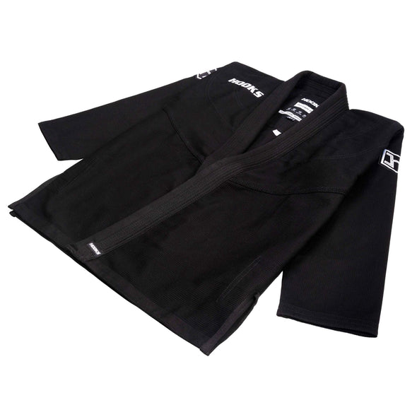 Hooks BJJ GI - Kids Prolight II - Black with White includes White Belt