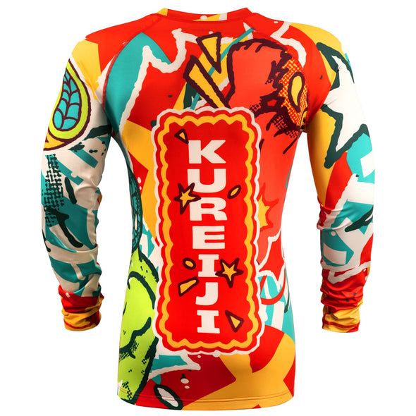 Kureiji Luchadores Long Sleeve Rashguard, Brazilian Jiu Jitsu, No Gi Grappling, Rashie