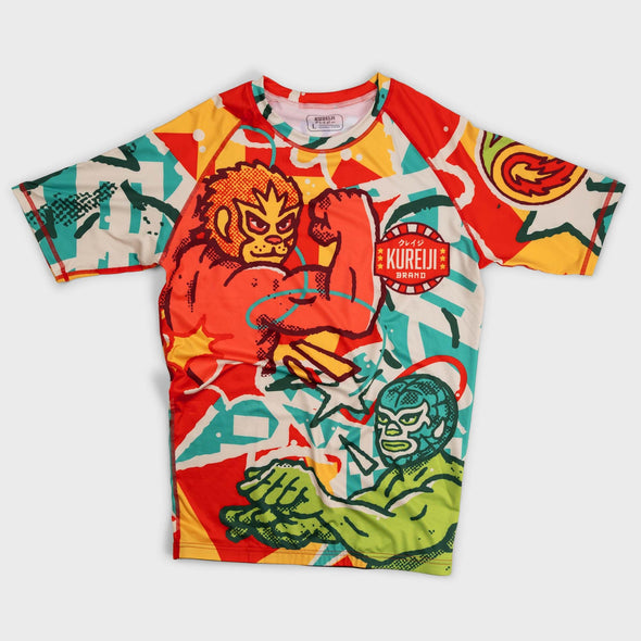 Kureiji Kids Short Sleeve Rashguard, Luchadores, Brazilian Jiu Jitsu, No Gi Grappling, Rashie