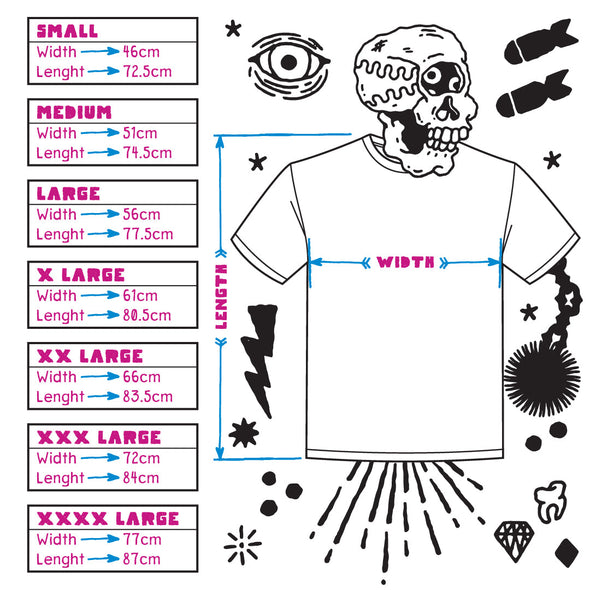 True Illusion T-shirt Sizing Chart