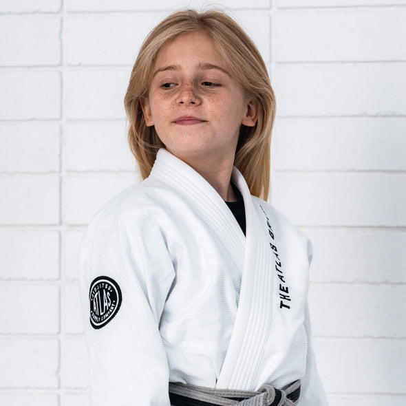 The Atlas Brand Pro Standard Kimono, Kids Gi for BJJ Brazilian Jiu Jitsu White