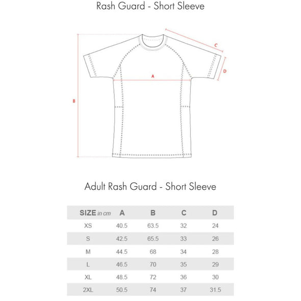 VHTS Adult Rashguards Size Chart BJJ Brazilian Jiu Jitsu