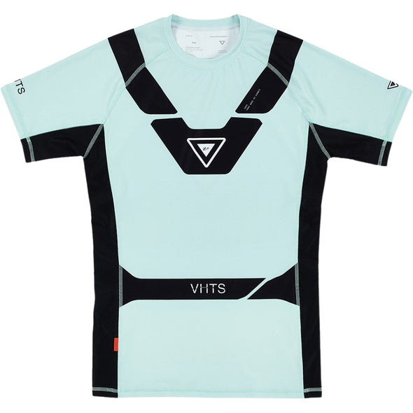 VHTS Surprise Edition 2024 Spring Summer BJJ Brazilian Jiu Jitsu Short Sleeve Rashguards - Tiffany Blue Front