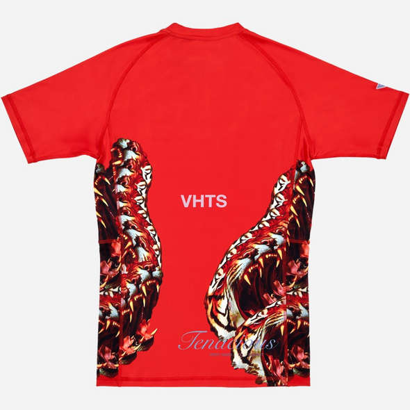 RED BJJ Rashguard, VHTS, Trippy Tiger 2024 Tenacious, No Gi, Brazilian Jiu Jitsu, Rashie