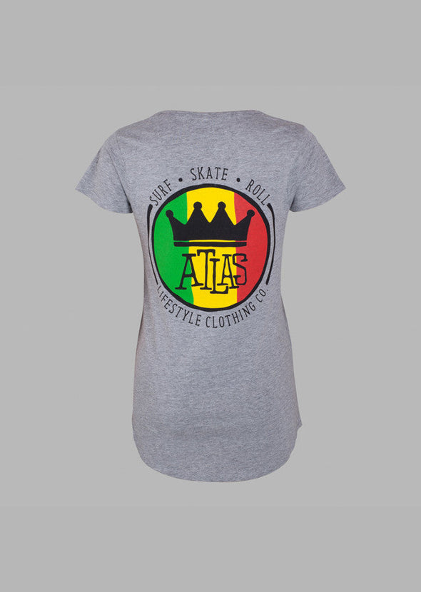 Atlas CLEARANCE Womens RASTA TEE - GREY MARLE - S